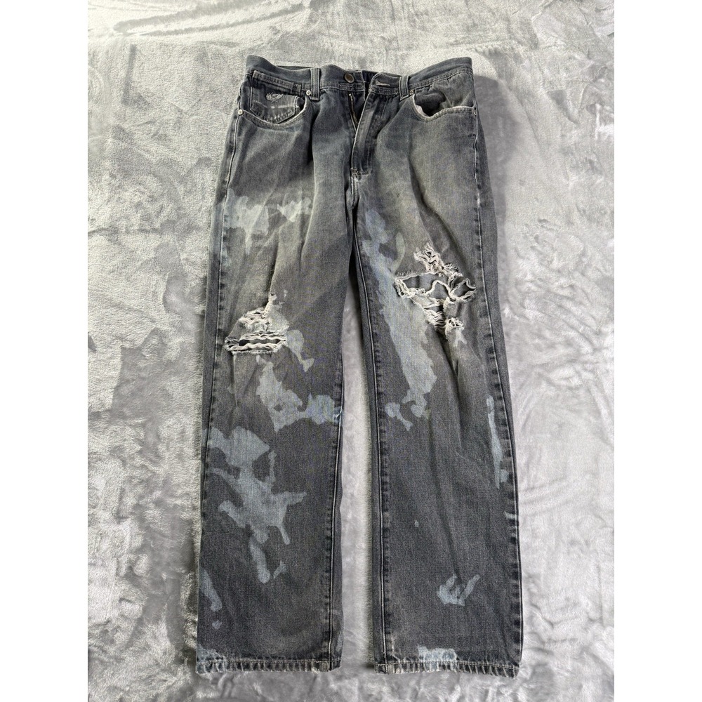 Y2K Phat‎ Parm Jeans Ripped Faded Camo Bootcut 34x30 Vintage Skater Baggy 00's